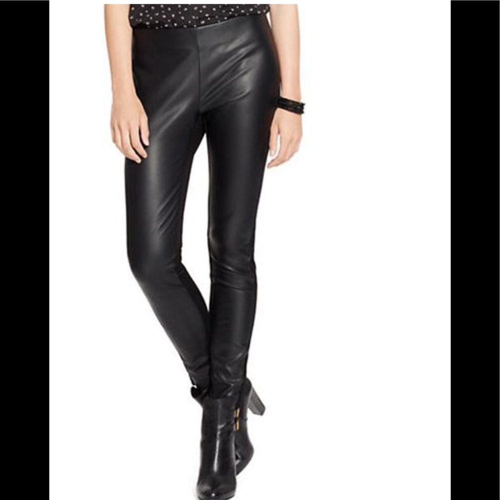 Lauren Ralph Lauren Black Faux Leather Pants NWT